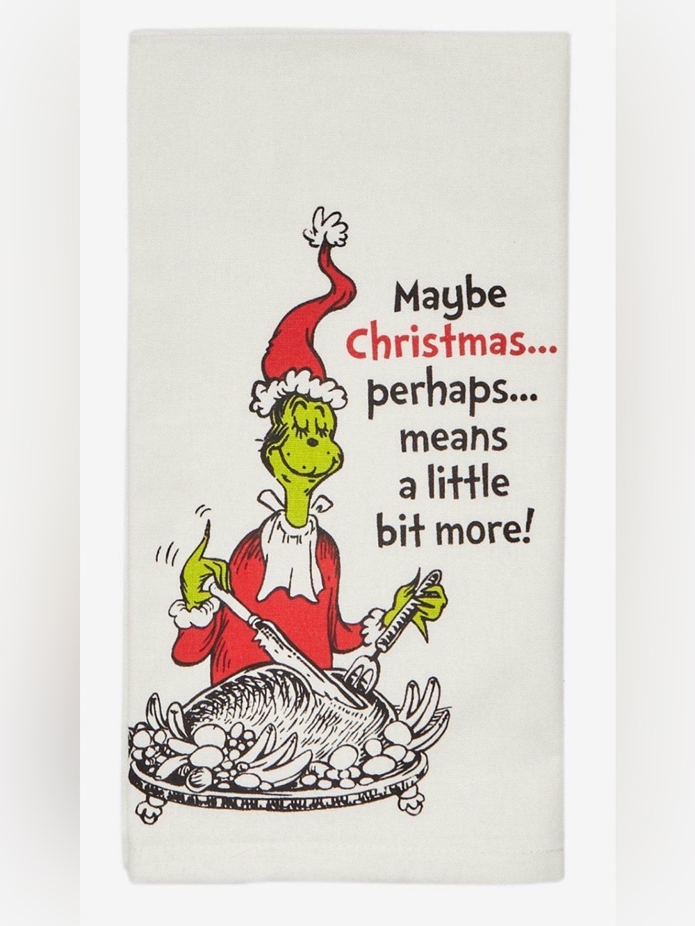 NWT Bioworld Dr Seuss The Grinch turkey kitchen dish towel